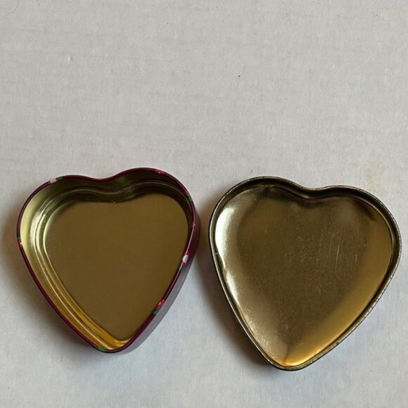 Valentines Heart Container Metal Floral Keepsake Tin Decor Present Gift Trinket - Picture 4 of 4